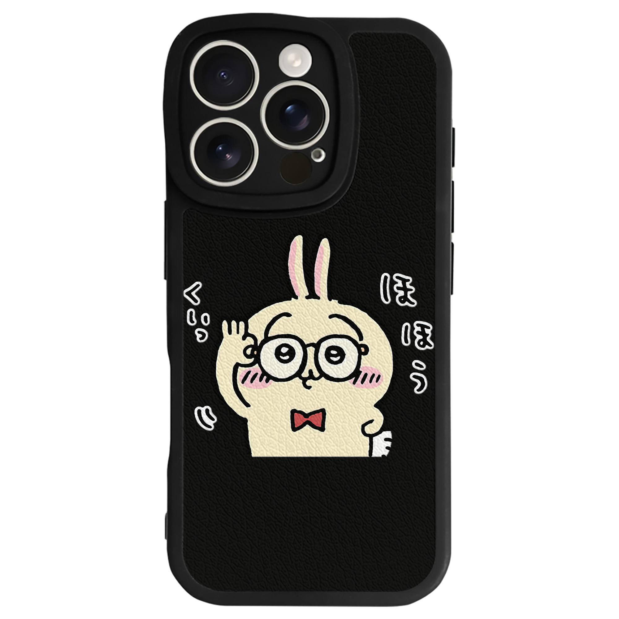 （画像用） ちいかわ うさぎ Chii-kawa usagi 【iPhone 16シリーズ対応】シリコンスマホケース（レザー調） 材質：シリコン
